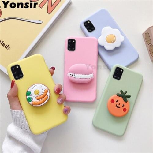 For Samsung A31 A 31 SM-A315F Cover Phone Holder Silicone Bags For Samsung Galaxy A31 6.4inch Ring Stand Cases