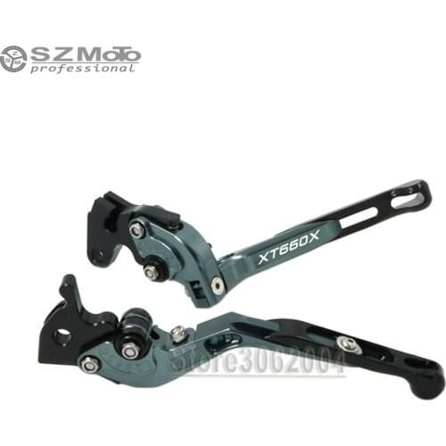 For YAMAHA XT660X XT660 X 2004-2013 2012 Front Rear Brake Lever Aluminum Motorcycle Adjustabale Folding Extendable With Logo