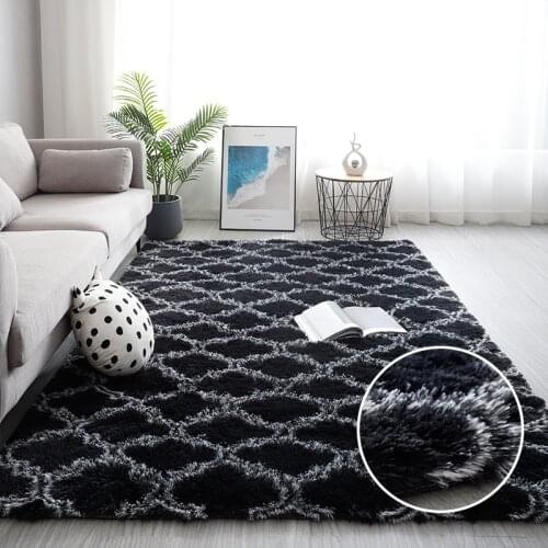 Home Nordic ins plush carpet living room coffee table carpet bedroom bedside rug rectangular thick carpet children crawling mat