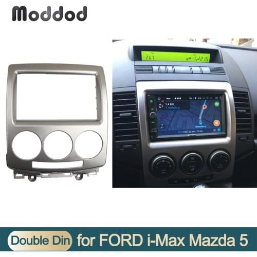 For FORD i-Max 2007+ MAZDA 5 Premacy 2005+ Double Din Fascia CD DVD Stereo Panel Mount Install Kit Face Plate