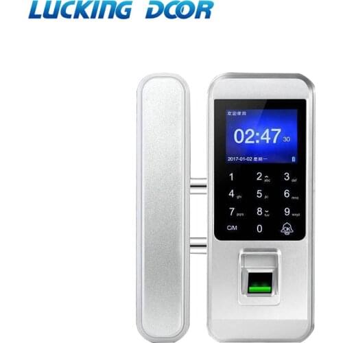 Glass door fingerprint lock Office single/double door password lock card remote remote control electronic access control