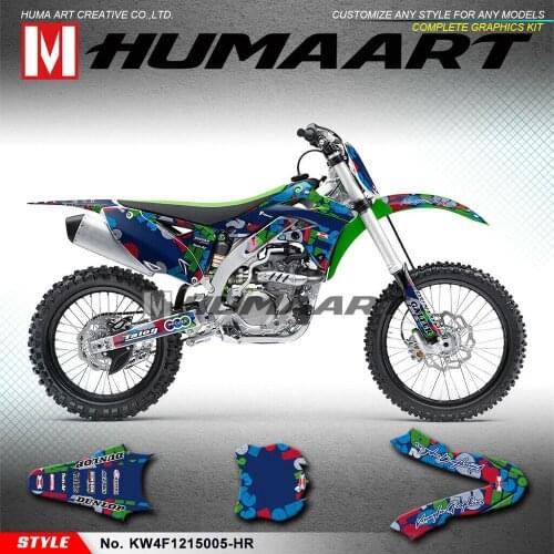 HUMAART Personalised Stickers Vinyl PVC Decal Graphics Kit for KX450F KXF450 KXF 450 2012 2013 2014 2015