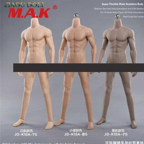 JO-K10A-PS 1/6 Muscular Male Figure Dolls 12'' Suntan Seamless Body Female Body