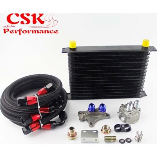 15 Row 262mm AN10 Oil Cooler Kit Fits For Nissan Silvia S13 S14 S15 180SX 200SX 240SX SR20DET Black/Blue/Gold