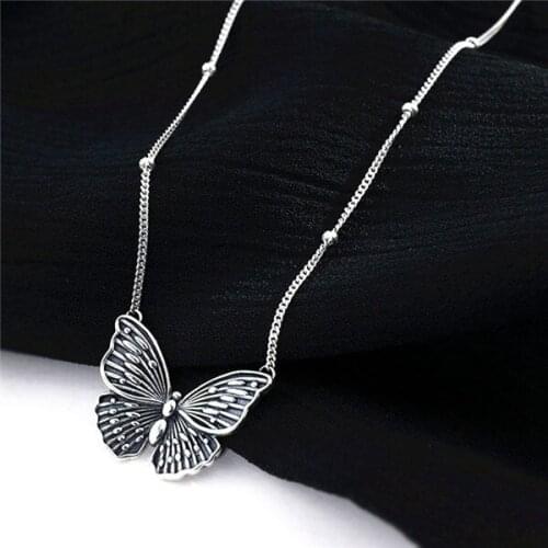 Korean Fashion Butterfly Necklace Female Clavicle Chain Retro Jewelry For Women Girls Gift