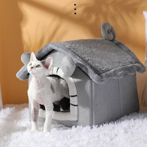 Cat Bed Winter Warm House Removable Pet Nest Kennel Cat Tent Dog Kennel Dog House Cushion Sofa Bed Pet Product Cat House Pet Bed