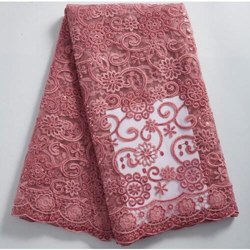 SJD LACE Flower Patten High Quality African Lace Fabric French Mesh Laces 2021 Milk Silk Nigerian For Women Wedding Dress A 2321