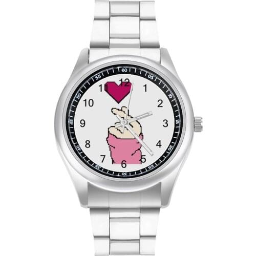 Kpop Quartz Watch Design Beautiful Wrist Watch Steel Wideband Travel Female Wristwatch