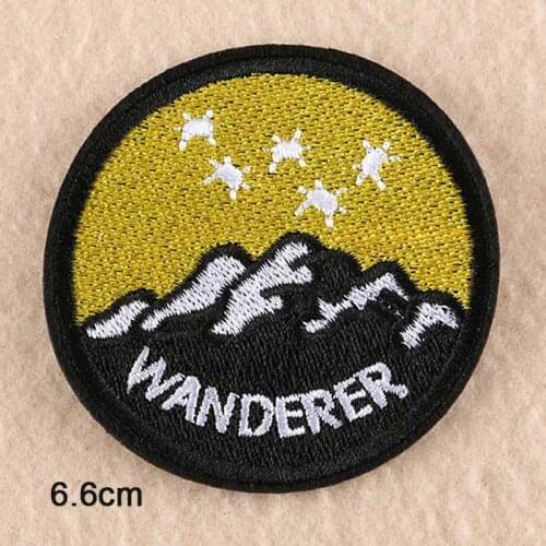 Wanderer Outdoor Sport Theme Iron On Embroidered Clothes Patches For Clothing Stickers Garment Apparel Accessories