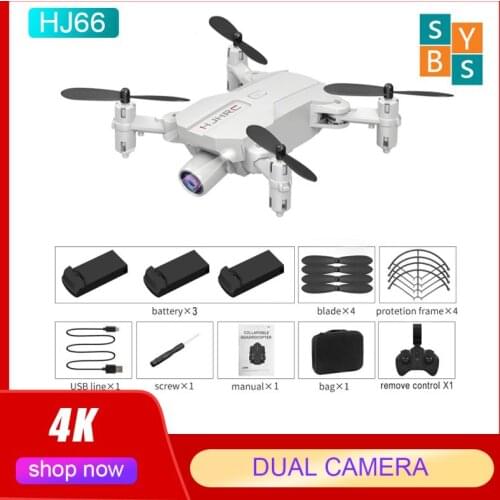 New Mini Drone HJ66 Mini 4K 1080P HD Camera WiFi Fpv Air Pressure Altitude Hold Black And Gray Foldable Quadcopter RC Drone Toy