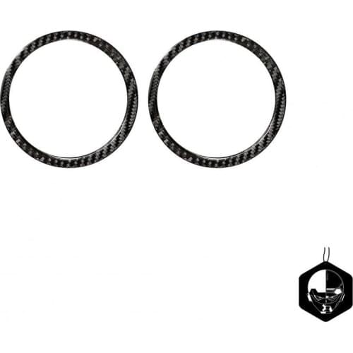 2Pcs Speaker Trim Cover Ring Self-adhesive Carbon Fiber UV-proof Door Speaker Panel Trim for BMW G01 G02 X3 X4 Series