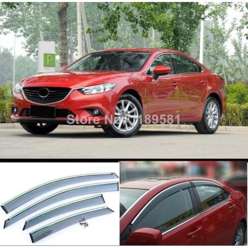 Plastic Exterior Visor Vent Shades Window Sun Rain Guard Deflector For Mazda 6 M6 Atenza 2014-2017