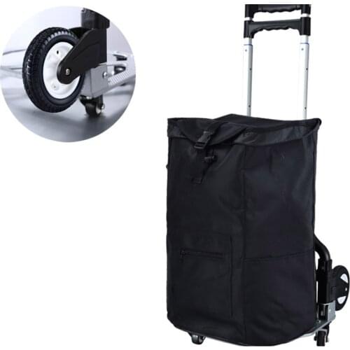 Portable Folding Handcart Supermarket Shopping Cart Bag Grocery Trolley Trunk Trailer Aluminum Alloy Luggage Cart Hand Buggy