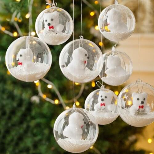 Behogar 20PCS Clear Transparent Fillable Hanging Balls Ornaments for Christmas Xmas Tree Home House Shop Mall Party Decor