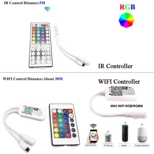 WIFI RGB RGBW LED Controller With IR Remote Control With Battery For DC 12V RGB 2835 5050 LED Strip Light LED Modules light
