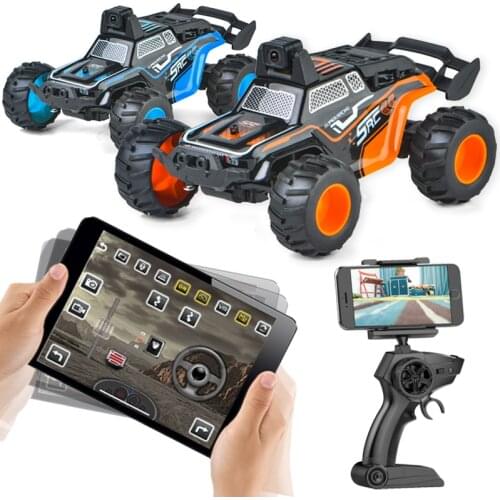 2.4GHz 1/32 Mini RC Car With Lighting Christmas Gift Mobile APP Control Crawler Truck With WIFI FPV Camera RTR
