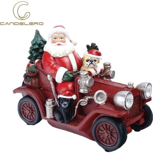 Statues Home Interior Decoration Santa Car Christmas Ornaments Sculptures Figurines For Interior Room Ornaments Home Decor Craft