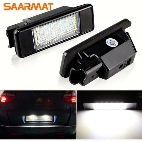 2pcs Car rear license plate light 18smd LED License Number lamp For Peugeot 106 1007 207 307 3008 406 407 607 Car taillight