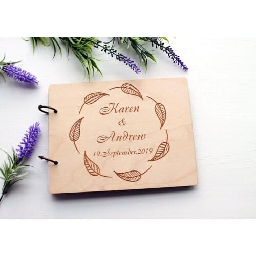 Tropical Wedding Guest Book, Personalized Guest Book with name and date ,Wood Guest Book, Memory Guest Book