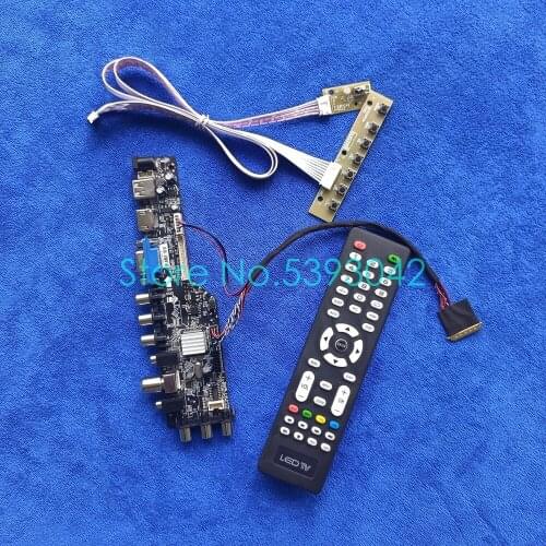 USB+VGA+AV LVDS Fit B156XTN02/B156XTN03/B156XTN04/B156XTT01 screen control card kit 1366*768 digital signal 3663 DVB 40 Pin