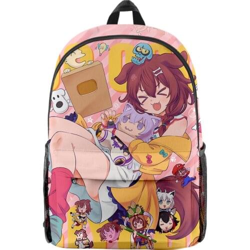 WAWNI HOLOLIVE VTuber Inugami Korone 3D Merch Oxford Cloth Shoulder Backpack Printed Multi Casual Student School Bag