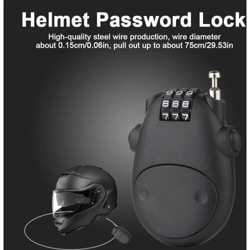 Motorcycle Helmet Password Lock Telescopic Wire Rope Steel Cable Code Lock Anti-theft Safety Lock Bicycle Suitcase Luggage Lock