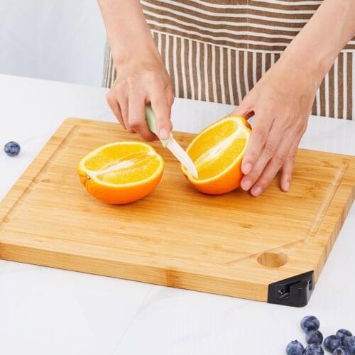 Knife sharpener cutting board double-sided 2 IN1 household solid wood cutting fruit cutting board, meat classification cutting