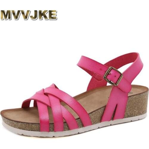 MVVJKEPlatform Womens Sandals2021Summer Fashion Cork Wedges Durable Slippers Ladies Platform Outdoor Casual Non-slip Beach Shoe