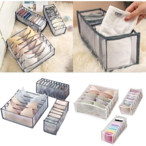 1/3pcs New Underwear Bra Organizer Storage Box 2 Colors Drawer Closet Organizers Boxes For Underwear Scarfs Socks Bra Hot Sale