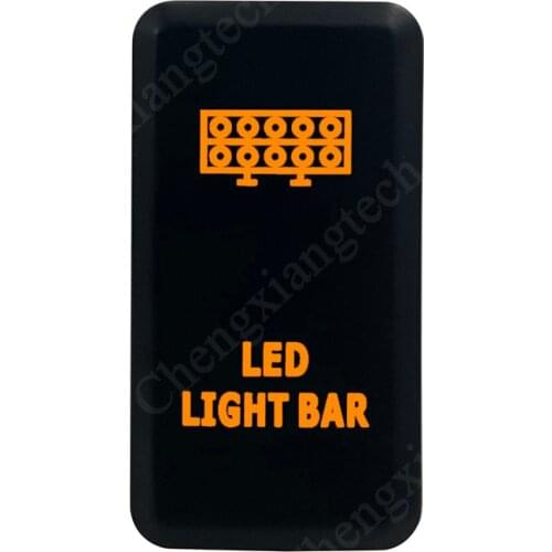 LED LIGHT BAR 39mmx21mm Push Button Switch Orange LED For Toyota Landcruiser Hilux FJ Cruiser ON OFF Switch+Wire 12 Volt 3Amp