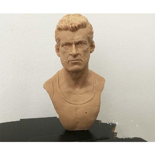 13CM 1/4 Scale Logan Howlett James Howlett Resin Unpainted Bust Models Battle Damage Version Pratice Tools Toys Gifts Collection