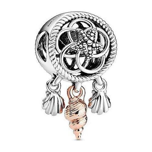 2020 New Original 925 Sterling Silver Beads Openwork Seashell Dreamcatcher Charm Fit Pandora Bracelet Bangle DIY Women Jewelry