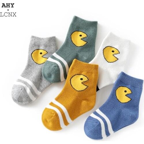 5 Pairs/Lot Cotton New Autumn Spring Kids Socks Baby Boys Girls Cartoon Sock Toddler Boy Gitl Children Sport Strips Footwear
