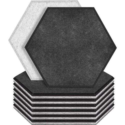 12Pcs Hexagon Acoustic Panels Beveled Edge Soundproof Foam Panels,Sound Proofing Padding for Wall,Studio,Home & Office