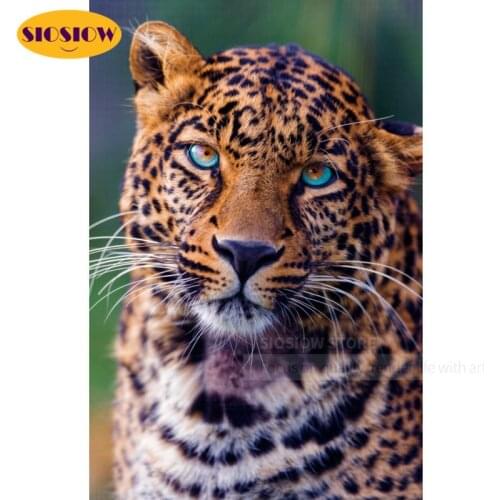 5D Diy Daimond Painting Leopard Cross Stitch Full Square Animal Round Drill 3D Diamond Mosaic Embroidery Animals Home Decor Room