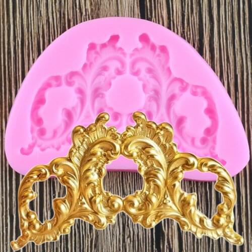 Baroque Relief Silicone Mold Cake Decorating Tools Chocolate Gumpaste Molds Kitchen Baking Tools Border European Relief Mould