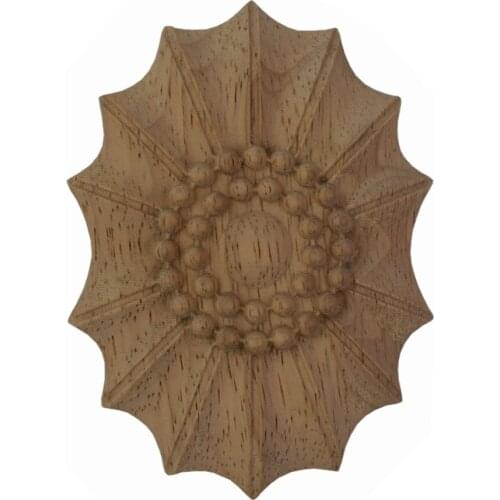 Floral Wood Carved Corner Applique Wooden Carving Decal Furniture Cabinet Door Frame Wall Home Decoration Accessories Figurines