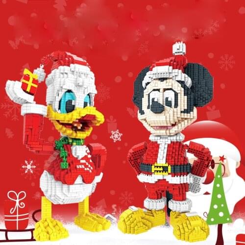 New Disney Classic Movie Mickey Mouse Donald Duck Christmas Model Building Blocks Toys Childrens Toy Building Blocks Gifts