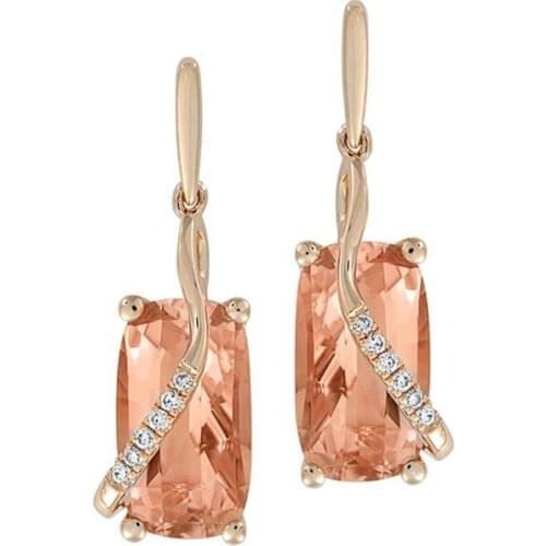 Hainon Fashion Simple Austrian Crystal Dangle Earrings For Women Gold/Silver Color Square Shinning Drop Earrings Female Jewelry