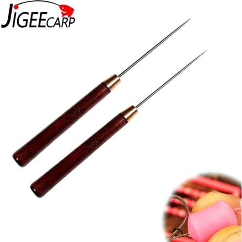 JIGEECARP Carp Fishing Rigging Needle Drilling Tools Wood Handle Floating Fly Tying Bodkin Glue Applying Hook Eye Cleaner
