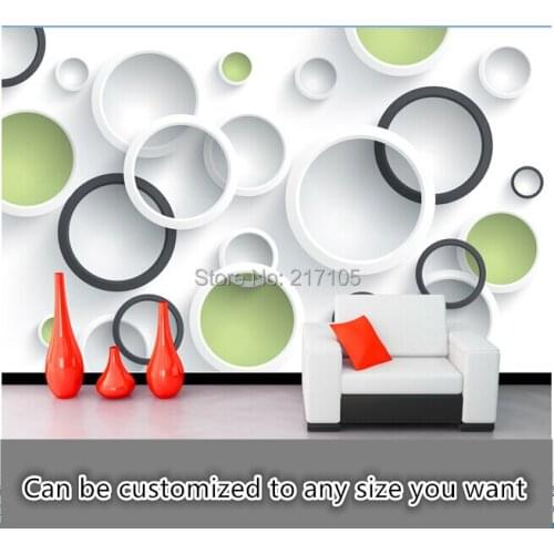 Custom 3 d papel DE parede contracted three-dimensional circle restaurant of the sitting room the bedroom TV wall paper vinyl