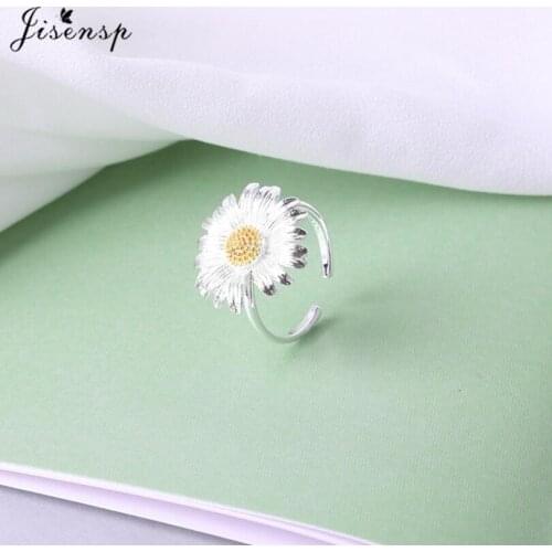 Jisensp Fashion Sunflower Shape Finger Rings for Women Bohemian Style Romantic Dance Party Girl Ring Stylish Flower Accessories