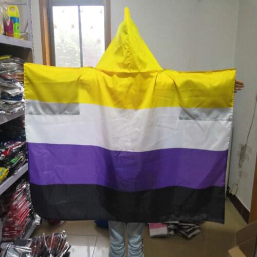 Hot Selling Non Binary Pride Cape Flag 150x90 CM 100D Polyester Decoration Promotion Home Holiday Business Advertising Club