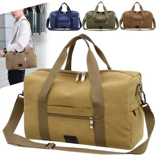 Mens Fashion Leisure Travel Portable Duffel Bags Canvas Travel Tote Cross Body Classic Handbag Men Messenge