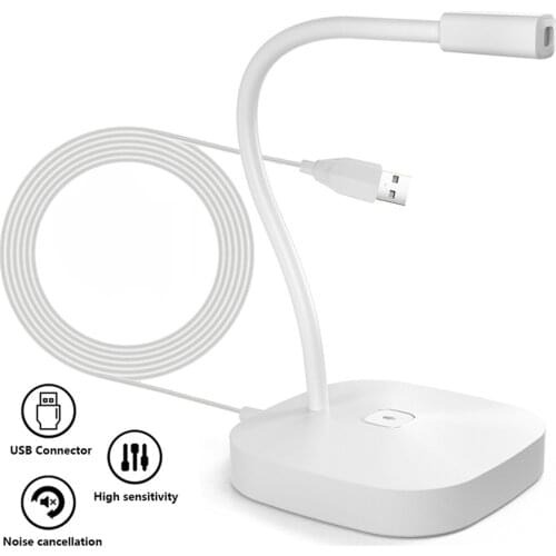 Desktop Computer Microphone USB Wired Condenser Microphone 360 Degrees Mic for Computer PC Laptop Office Meeting Recording