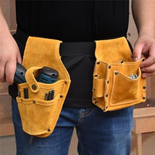 Portable Heavy Duty Drill Driver Holster Cordless Electrician Tool Bag Bit Holder Belt Pouch Waist Cordless Drill Storage Pocket