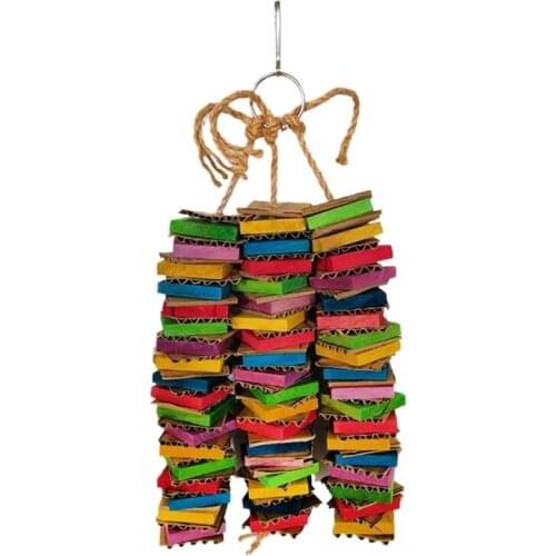 Practical Parrot Toys for Birds Cardboard Big Bird Toys African Grey Parrot Toys Natural Wooden Bird Cage Chewing Toy