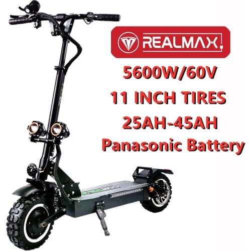 REALMAX SR11 5600w 60V 11INCH Hydraulic Brake Fast Speed 90KM/H E Scooter Adults Dual Motor Electric Scooter