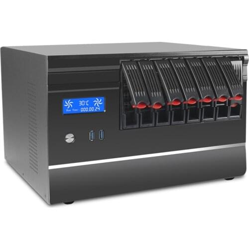 NAS Chassis 8 Hard disk location Compatible MATX Motherboard Temperature control mute Network Server Case