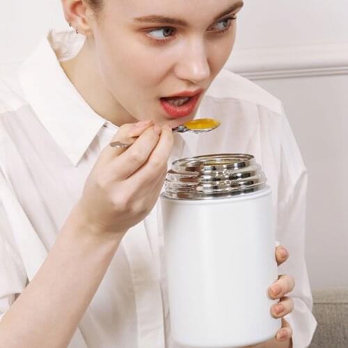 850ML Vacuum Flask Stainless Thermal Food Jar Thermal Stewpot with Spoon Healthy Food Insulated Braising Pot for Kitchen